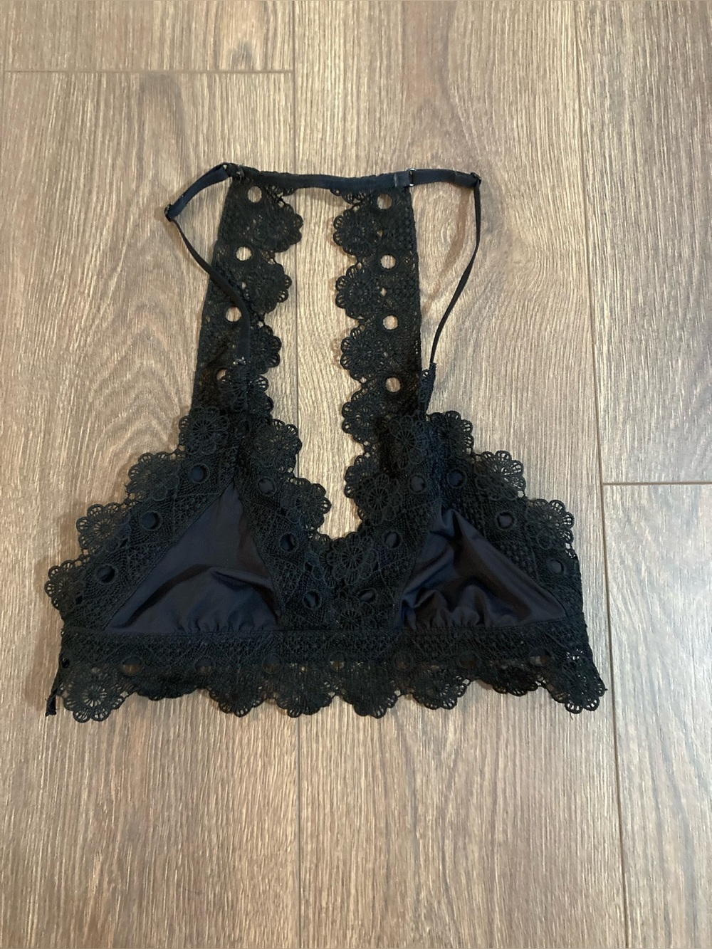 Aerie Black Lace Bralette Wireless Triangle Size XS